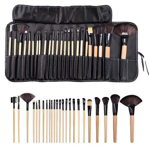 24-Piece Makeup Brush Set, Animal Hair